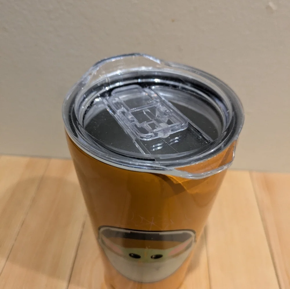 Orange Tumbler with Baby Yoda Design 12 Oz